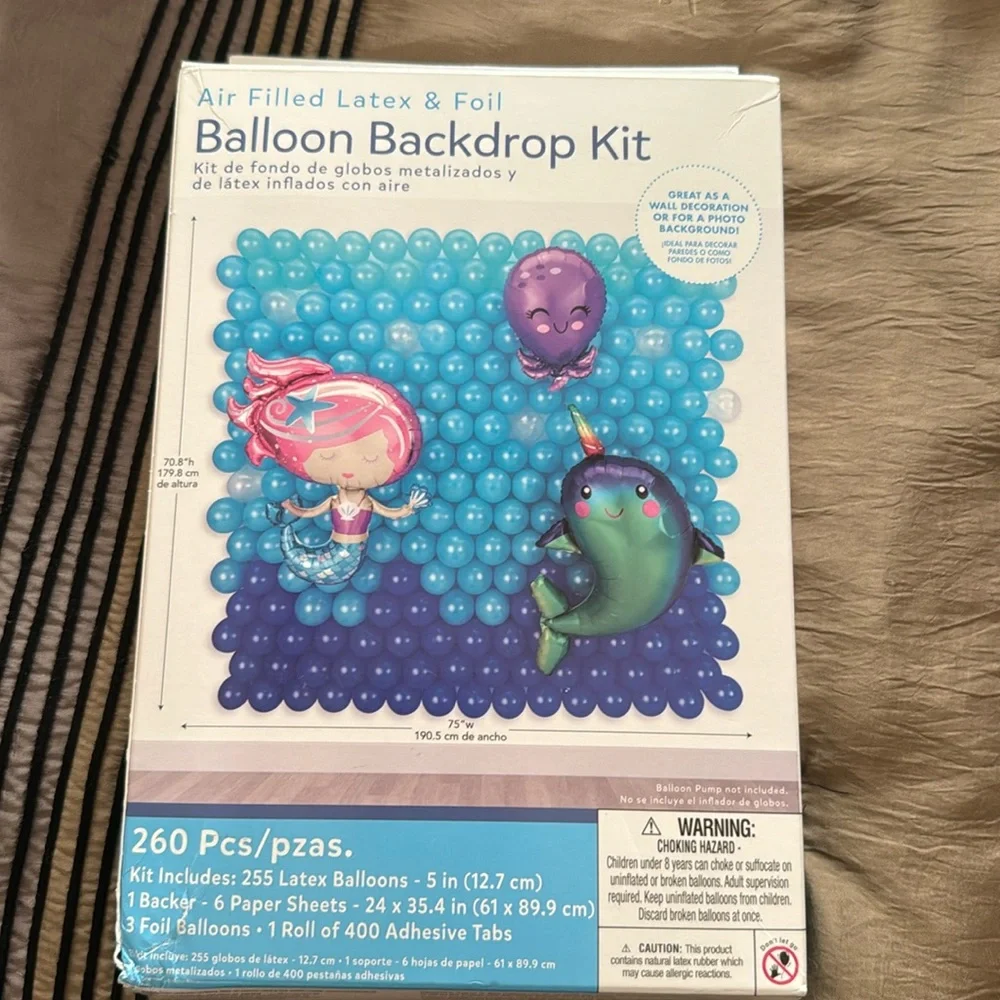 Balloon Backdrop Kit, NEW, Marine/Mermaid Theme, So Fun